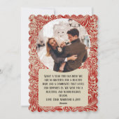 赤いヴィンテージフォトクリスマスカード シーズンカード (裏面)