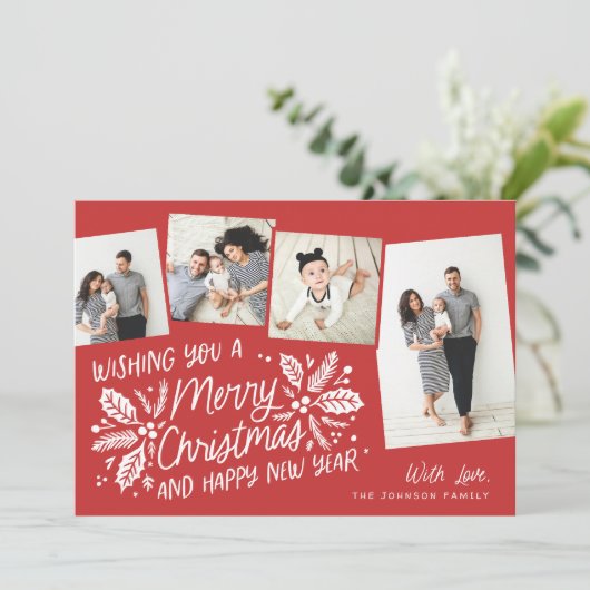 赤いヴィンテージホリー傾斜スナップショット数々の4 – 写真 シーズンカード (スタンド正面)