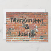 赤いヴィンテージレンガの落書きウェディング招待状 招待状 (裏面)