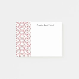 赤いヴィンテージ円のパターンパーソナライズされた注記 ポストイット