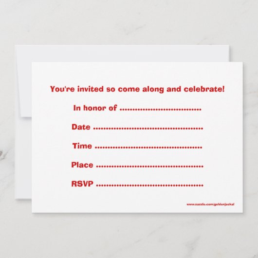 赤いヴィンテージ車を持つ誕生日のパーティの招待状 招待状 (裏面)