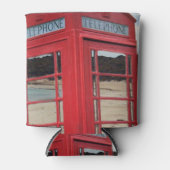 赤いヴィンテージ電話ボックス 缶クーラー (正面)