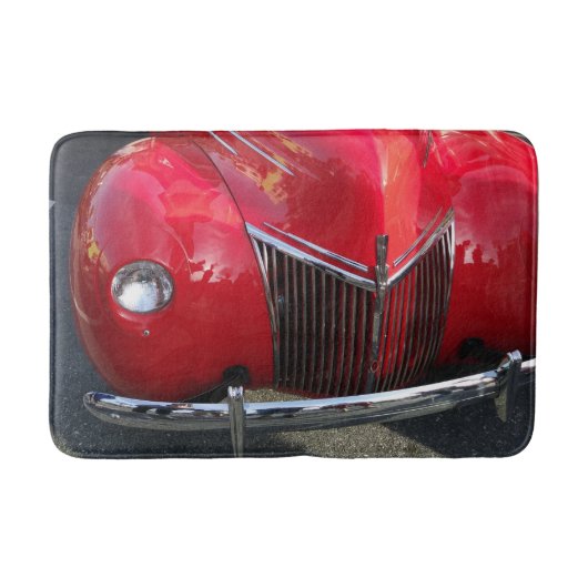 赤いヴィンテージ1930sはフロアマットに自動 バスマット (正面)