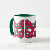 赤いヴェネツィアの猫のマスクのデザイン マグカップ (正面左)