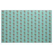 赤い一輪車の小さな茶色のキウイ ファブリック (ヤード)