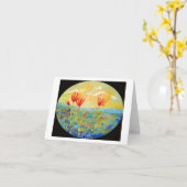 「赤い三つの花」グリーティングカード カード (黄色い花)