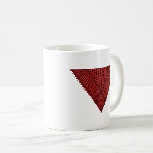 赤い三角形のケフィエ・パレスチナの抵抗記号 コーヒーマグカップ (正面右)