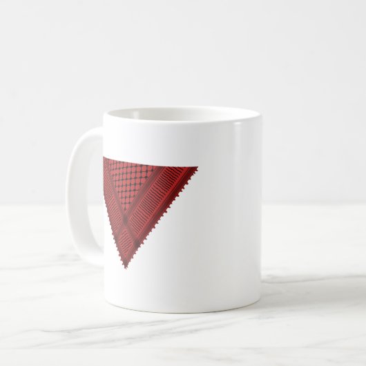 赤い三角形のケフィエ・パレスチナの抵抗記号 コーヒーマグカップ (正面左)
