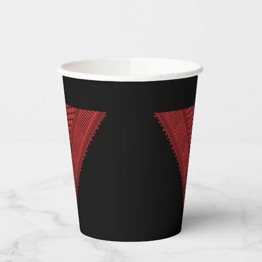 赤い三角形のケフィエ・パレスチナの抵抗記号 紙コップ (左)