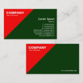 赤い三角形のコーナー – 濃い緑(003300) 名刺 (正面/裏面)