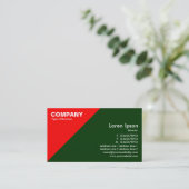 赤い三角形のコーナー – 濃い緑(003300) 名刺 (スタンド正面)