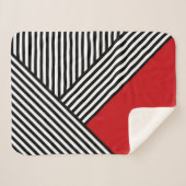 赤い三角形のストライプ白黒の シェルパブランケット (正面(横))