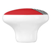 赤い三角形のストライプ白黒の セラミックノブ (側面)