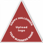 赤い三角形のビニールにビジネスのハロウィーンの挨拶 シール (正面)