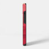 赤い三角形の抽象芸術幾何学的パターン iPhoneケース (左側面)