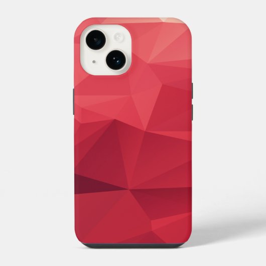 赤い三角形の抽象芸術幾何学的パターン iPhoneケース (裏面)