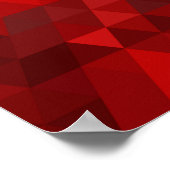 赤い三角形の背景抽象芸術図形パターン ポスター (角)