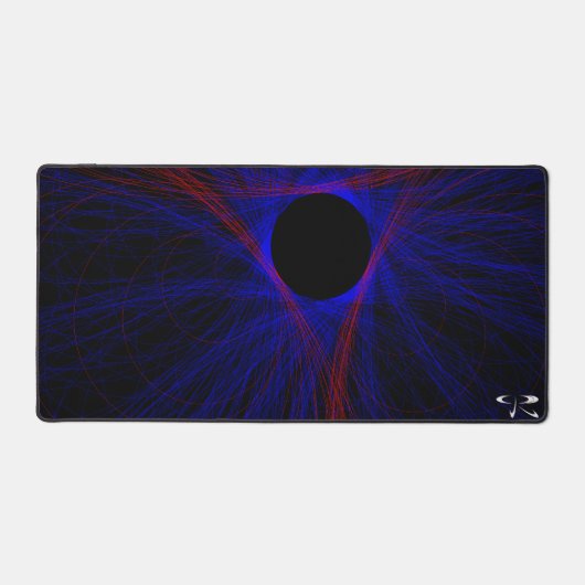 赤い三角形アクセント付きデスクマウスパッドマット デスクマット (正面)