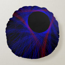 赤い三角形アクセント付き丸枕