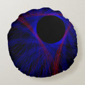 赤い三角形アクセント付き丸枕 ラウンドクッション (裏面)