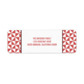 赤い三角形モダンズホリデー住所 シール (正面)