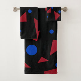 赤い三角形、青い円 バスタオルセット