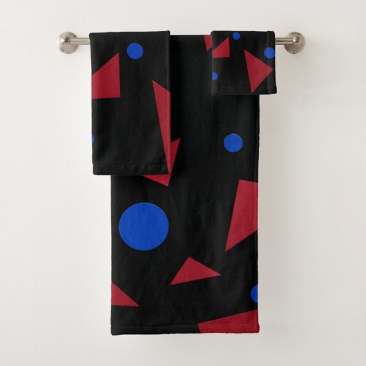 赤い三角形、青い円 バスタオルセット (インサイチュ)