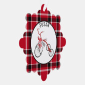 赤い三輪車の幼児の子供 – ギフトラベル- オーナメントカード (右)