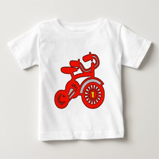 赤い三輪車の誕生日 ベビーTシャツ (正面)