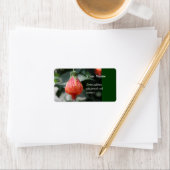 赤い上げぶら下がったの花 ラベル (インサイチュ)