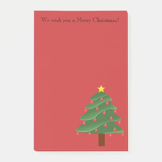 赤い上のクリスマスツリーパーソナライズされたItノートを投稿 ポストイット (正面)