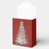 赤い上の白いクリスマスツリー フェイバーボックス (オープン)