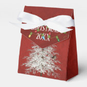 赤い上の白いクリスマスツリー フェイバーボックス (正面サイド)