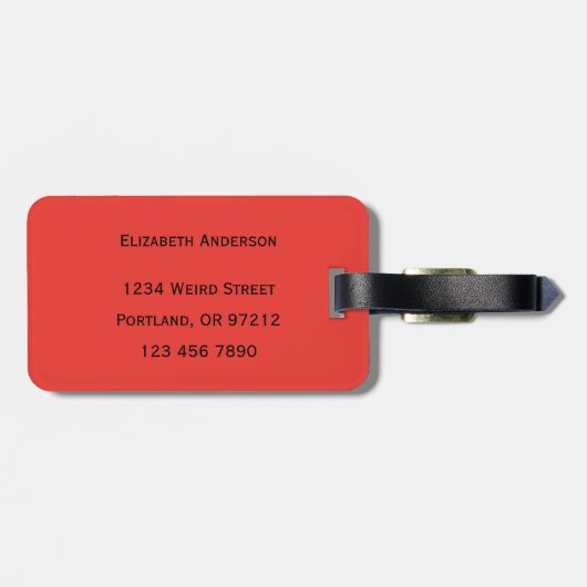 赤い不気味な目のモンスター ラゲッジタグ (裏面横)