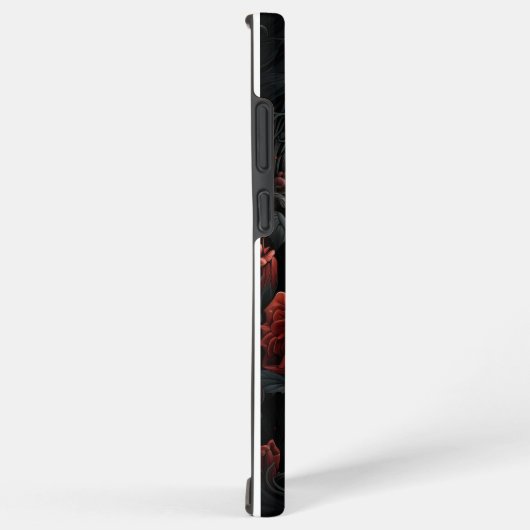 赤い不気味バラの付いたゴシック風の燭台 SAMSUNG GALAXYケース (右側面)