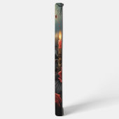 赤い不気味バラの付いたゴシック風の燭台 SAMSUNG GALAXYケース (左側面)