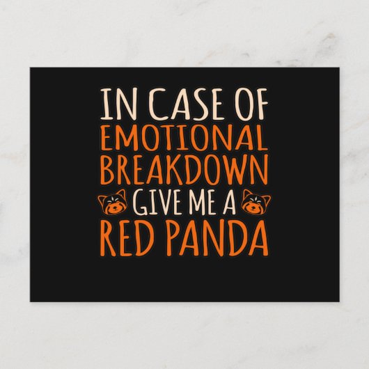 赤い与えパンダのかわいいペットのパンダ好きG 案内ポストカード (正面)