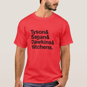 赤い世俗的な英雄および黒いTシャツ Tシャツ