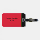 赤い世界の旗の荷物のラベル-名札 ラゲッジタグ (裏面横)