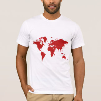 赤い世界地図のTシャツ Tシャツ