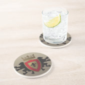 赤い中世ライオンの紋章学の砂岩コースター コースター (側面)