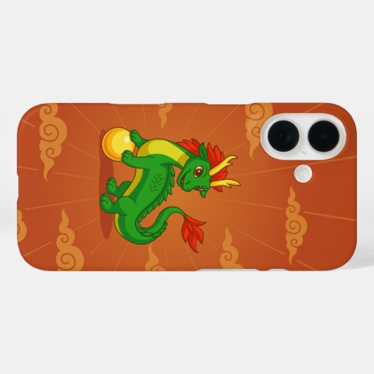 赤い中国のドラゴン・赤背景 Case-Mate iPhoneケース (裏面 (横))