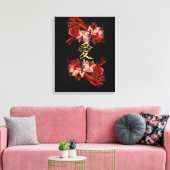 赤い中国のフラクタルのラブシンボル キャンバスプリント (インサイチュ (リビング))