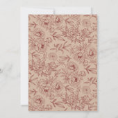 赤い中国のフローラの結婚写真日付の保存 セーブザデート (裏面)