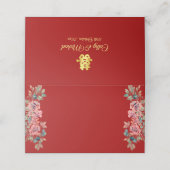 赤い中国の二重の喜びの田舎風の花嫁衣装の結婚式 プレイスカード (外部開封)