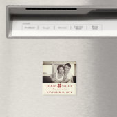 赤い中国の二重の幸せ写真の日付を保存 マグネット (インサイチュ (食洗機))