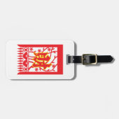 赤い中国の封筒デザインと繁栄のシンボル ラゲッジタグ (正面横)