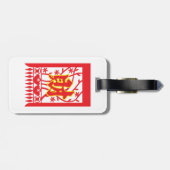 赤い中国の封筒デザインと繁栄のシンボル ラゲッジタグ (裏面横)