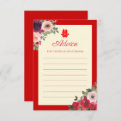 赤い中国の庭結婚のフローラの二重の幸福 アドバイスカード (正面/裏面)
