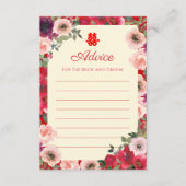 赤い中国の庭結婚のフローラの二重の幸福 アドバイスカード (正面)